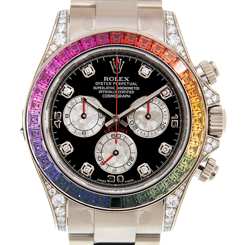 ROLEX 勞力士 迪通拿 DAYTONA 116599RBOW-0003 方形彩虹寶石 白金鋼帶 彩虹迪-2