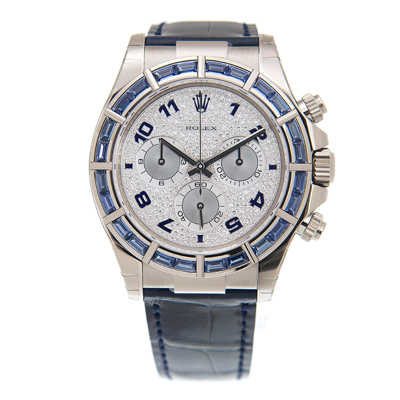 ROLEX 勞力士 迪通拿 DAYTONA 116589 滿天星藍寶石 白金 鱷魚皮