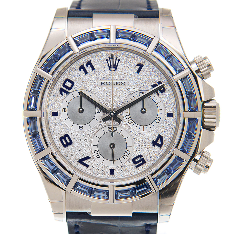 ROLEX 勞力士 迪通拿 DAYTONA 116589 滿天星藍寶石 白金 鱷魚皮-2