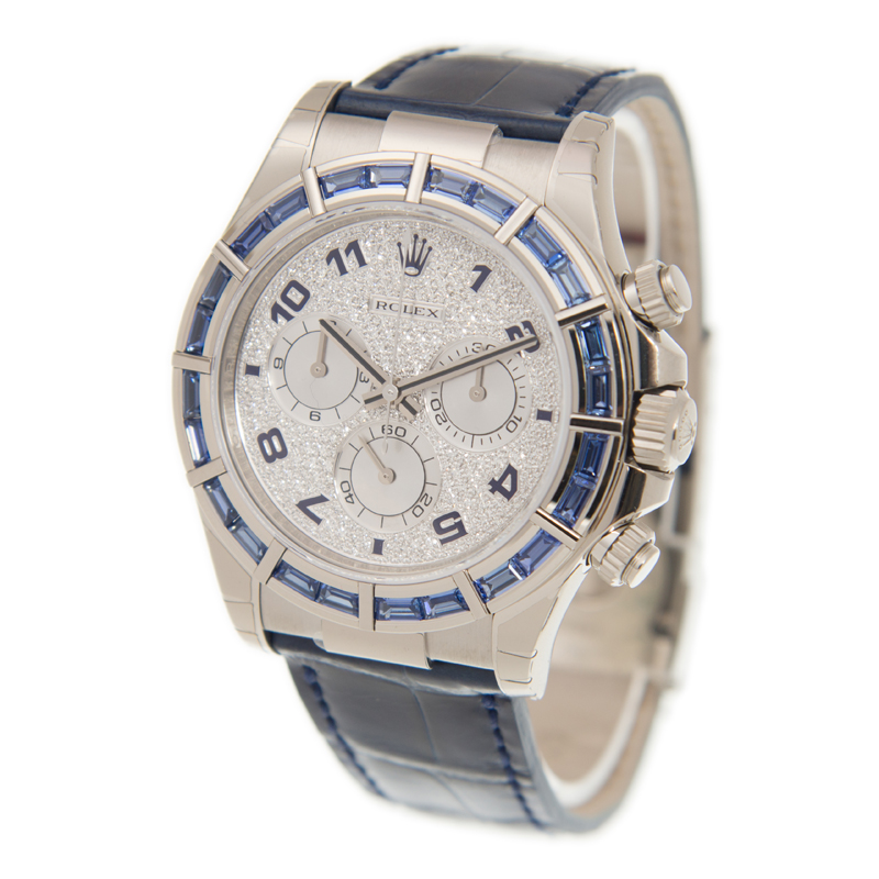 ROLEX 勞力士 迪通拿 DAYTONA 116589 滿天星藍寶石 白金 鱷魚皮-3