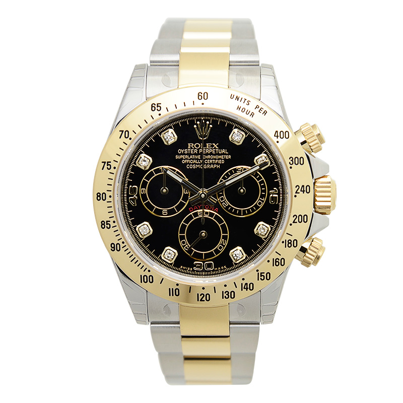 ROLEX 勞力士 迪通拿 DAYTONA 116523G 間金鑽刻 黑盤紅字