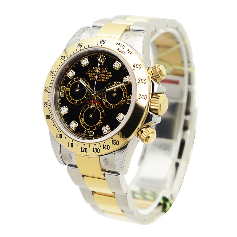 ROLEX 勞力士 迪通拿 DAYTONA 116523G 間金鑽刻 黑盤紅字-3
