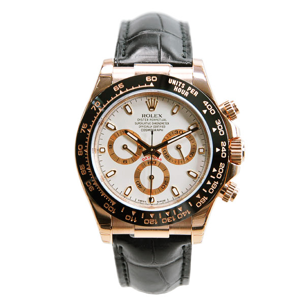 ROLEX 勞力士 迪通拿 DAYTONA 116515LNWT 玫瑰金白盤鱷魚皮
