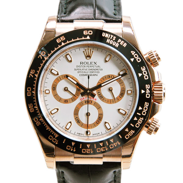 ROLEX 勞力士 迪通拿 DAYTONA 116515LNWT 玫瑰金白盤鱷魚皮-2
