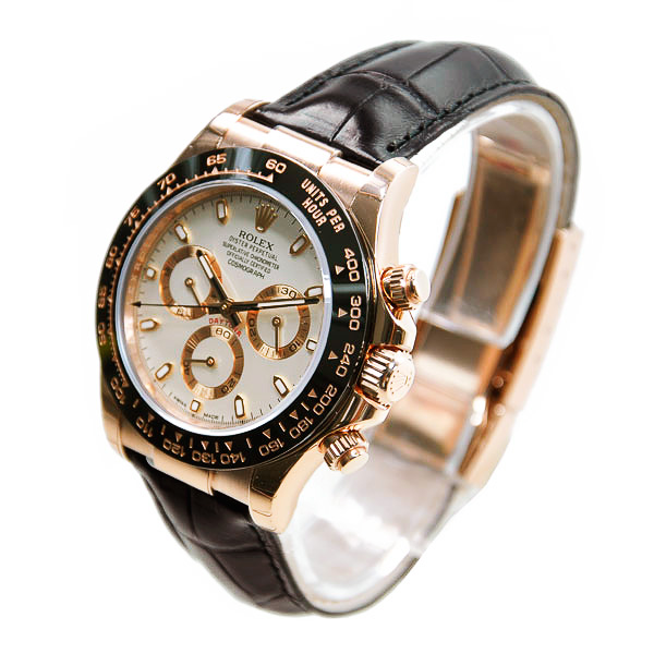 ROLEX 勞力士 迪通拿 DAYTONA 116515LNWT 玫瑰金白盤鱷魚皮-3
