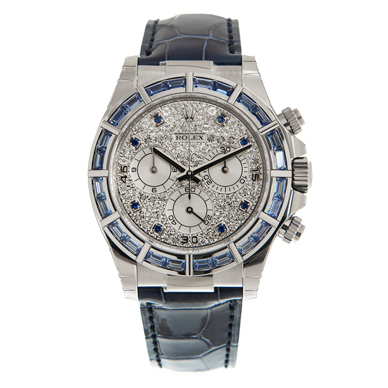 ROLEX 勞力士 迪通拿 DAYTONA 116589SACI 滿天星藍寶石刻度 白金 鱷魚皮