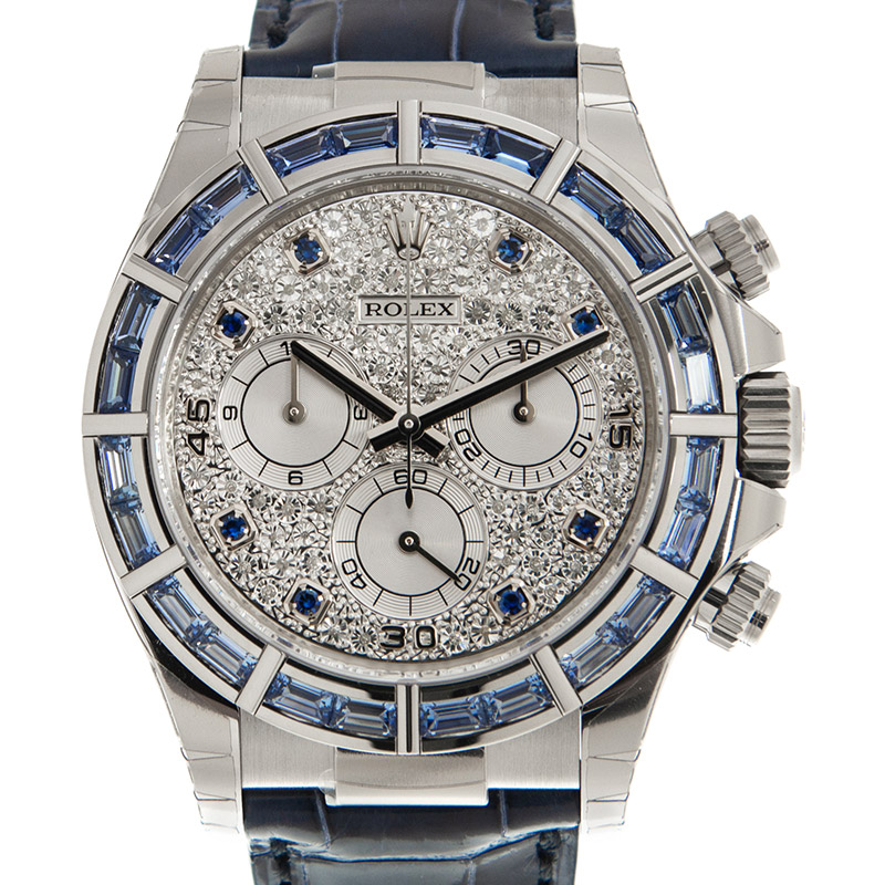 ROLEX 勞力士 迪通拿 DAYTONA 116589SACI 滿天星藍寶石刻度 白金 鱷魚皮-2