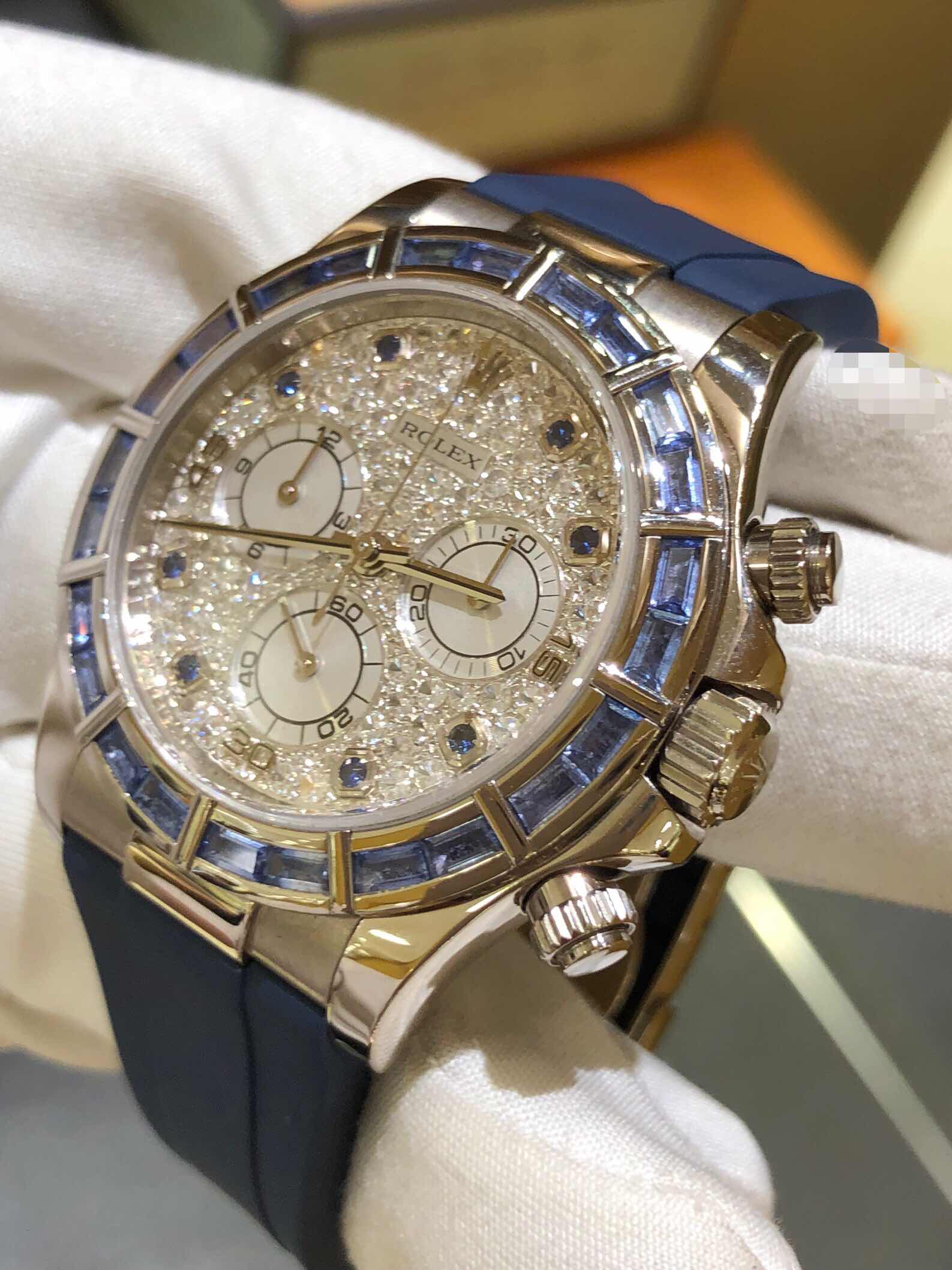 ROLEX 勞力士 迪通拿 DAYTONA 116589SACI 滿天星藍寶石刻度 白金 鱷魚皮-6