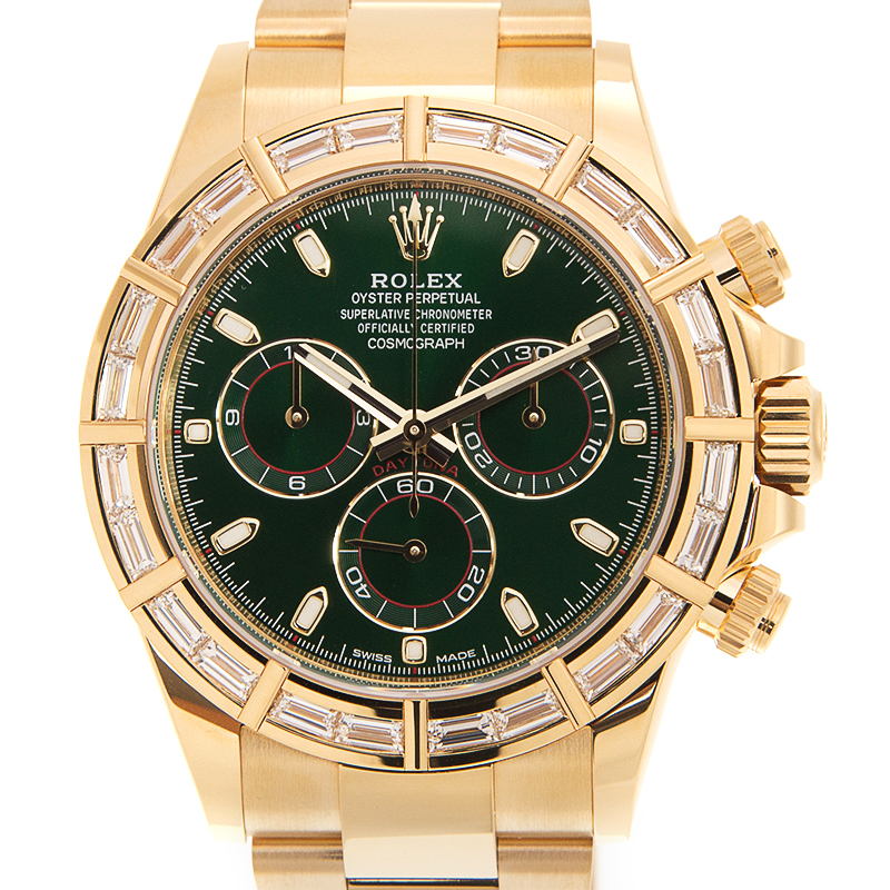 ROLEX 勞力士 迪通拿 DAYTONA 116568BR 綠金迪鑲鑽 綠盤-2