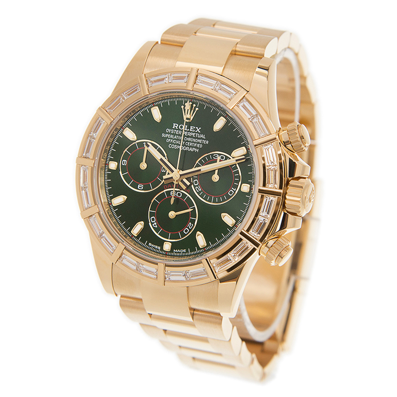 ROLEX 勞力士 迪通拿 DAYTONA 116568BR 綠金迪鑲鑽 綠盤-3