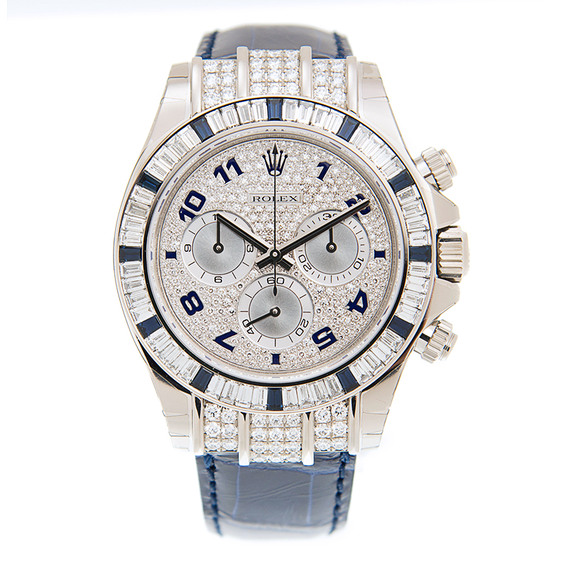 ROLEX 勞力士 迪通拿 DAYTONA 116599TBR 12SA 滿天星藍寶石 白金 鱷魚皮-8