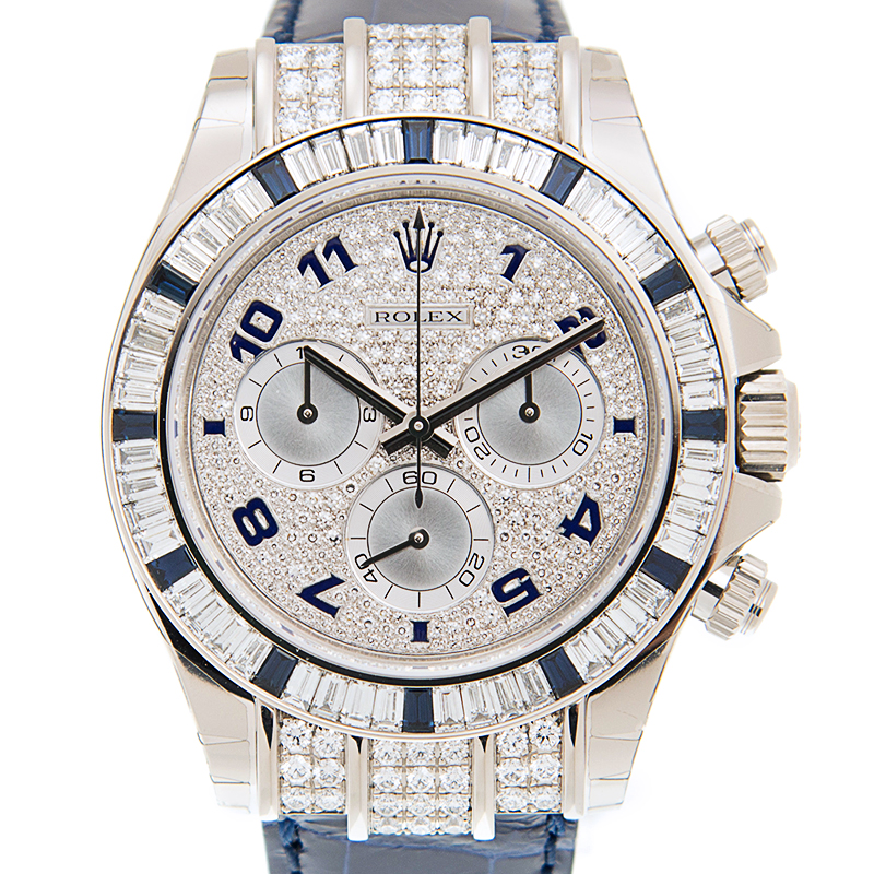 ROLEX 勞力士 迪通拿 DAYTONA 116599TBR 12SA 滿天星藍寶石 白金 鱷魚皮-9