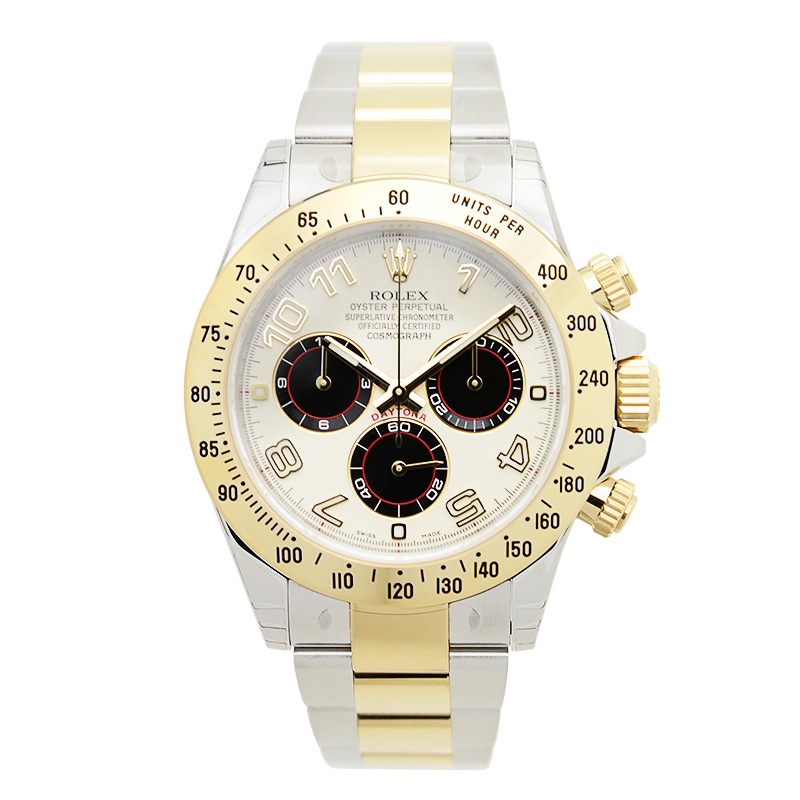 ROLEX 勞力士 迪通拿 DAYTONA 116523 間金白面鋼帶