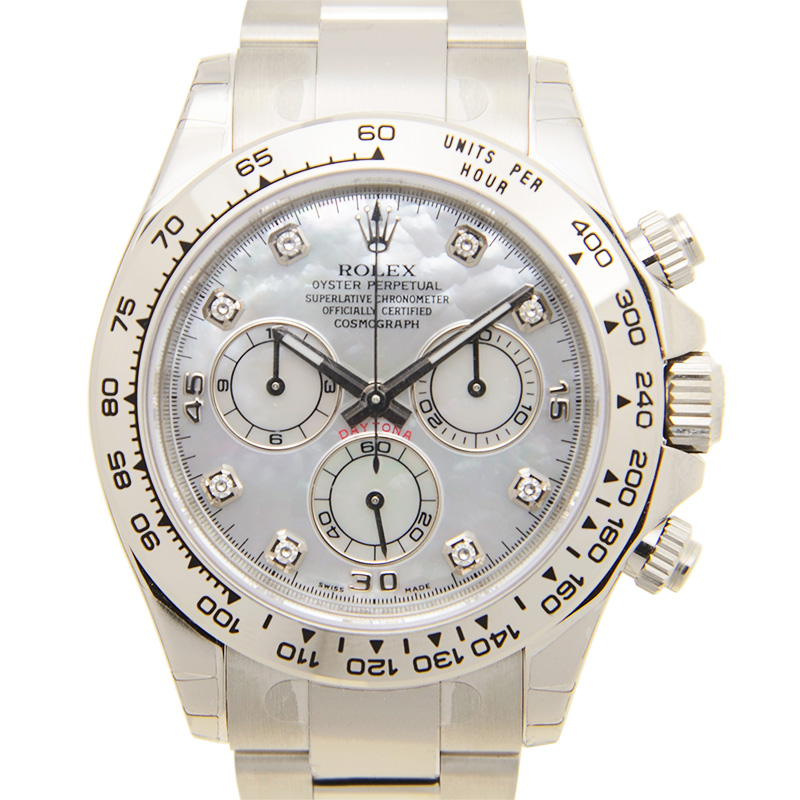 ROLEX 勞力士 迪通拿 DAYTONA 116509-0064 貝母面 石字 白金鋼款-2