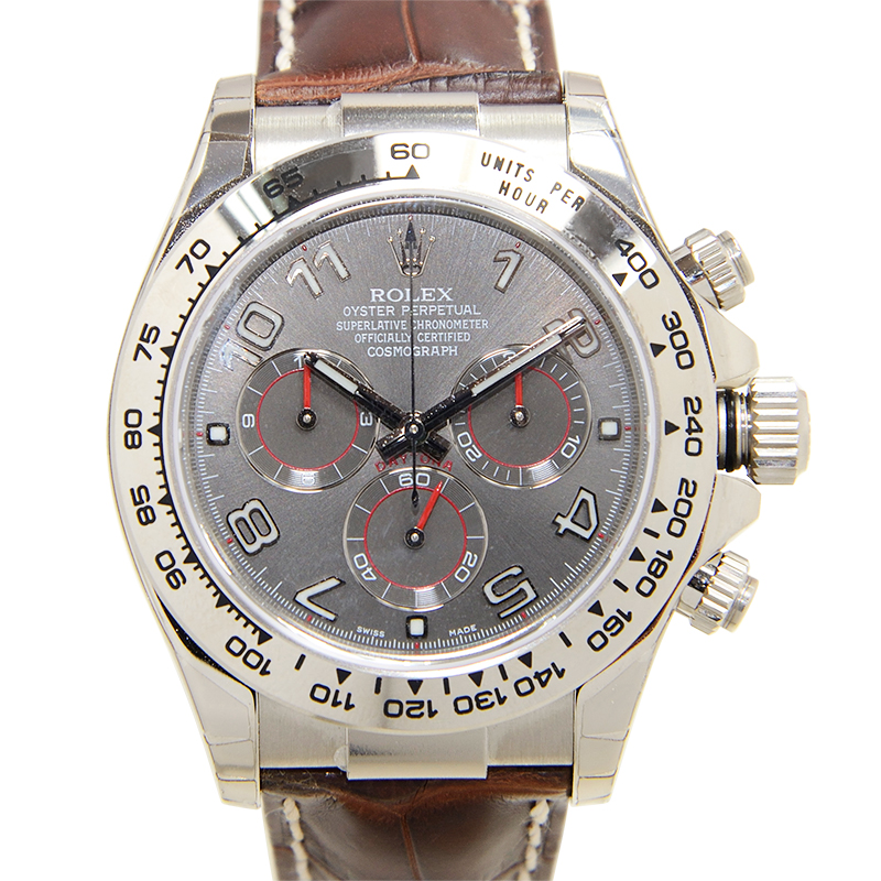 ROLEX 勞力士 迪通拿 DAYTONA 116519G 白金灰盤啡色皮帶-2
