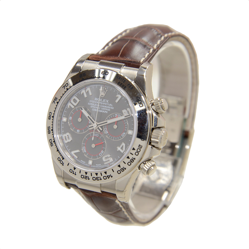 ROLEX 勞力士 迪通拿 DAYTONA 116519G 白金灰盤啡色皮帶-3