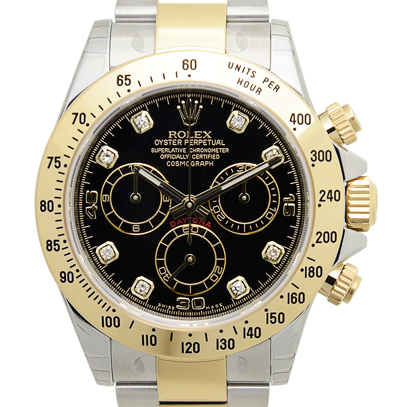 ROLEX 勞力士 迪通拿 DAYTONA 116523G 間金鑽刻 黑盤紅字
