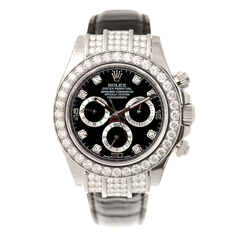 ROLEX 勞力士 迪通拿 DAYTONA 116599RBR-BK8DIA  鑽圈鑽刻 黑盤鱷魚皮帶