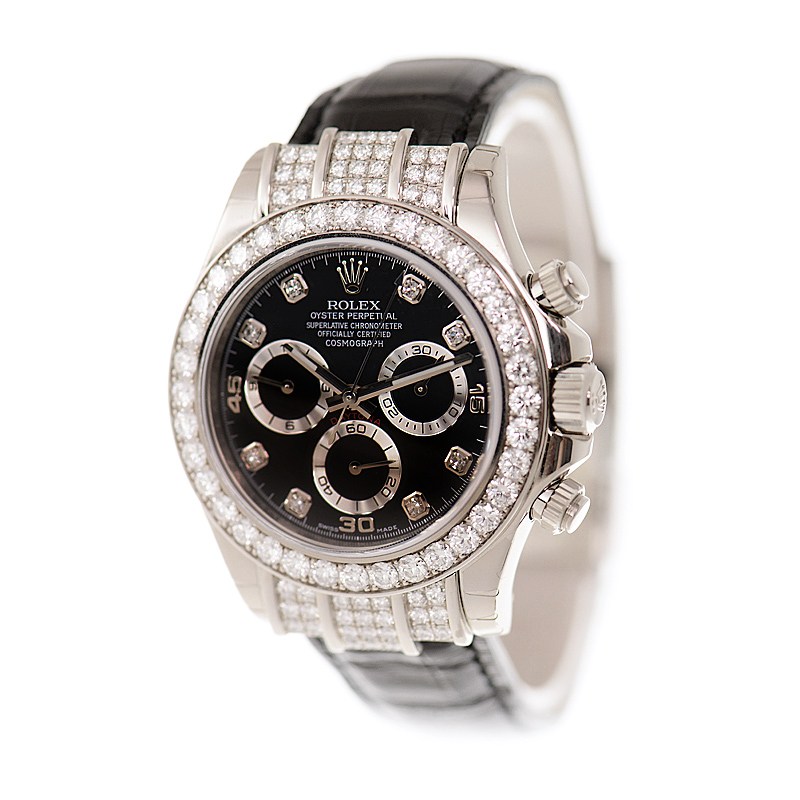 ROLEX 勞力士 迪通拿 DAYTONA 116599RBR-BK8DIA  鑽圈鑽刻 黑盤鱷魚皮帶-3