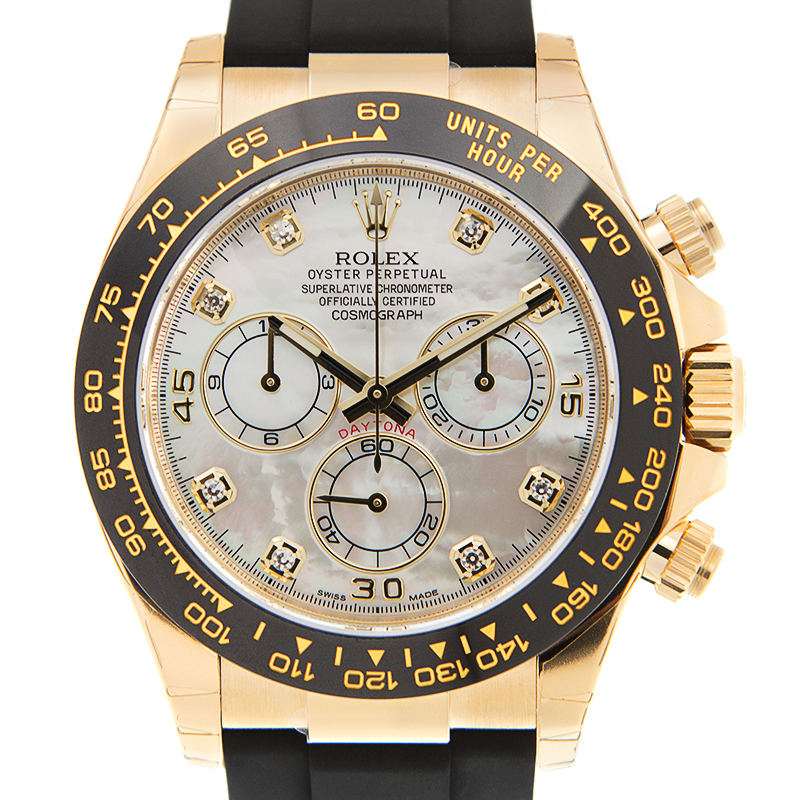 ROLEX 勞力士 迪通拿 DAYTONA 116518 鑽刻金迪 貝母面膠帶-2