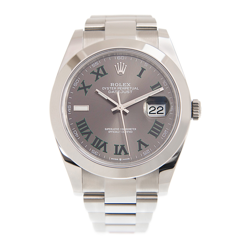 ROLEX 勞力士 恒動日誌型 DATEJUST 126300-0013 溫布頓風格 綠蘿 綠羅馬數字 石板灰色