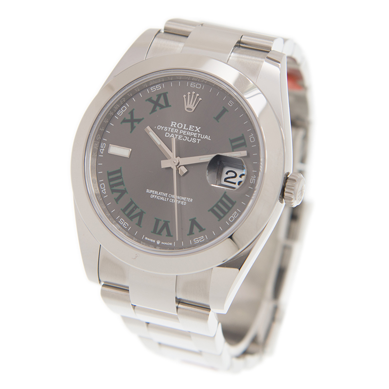 ROLEX 勞力士 恒動日誌型 DATEJUST 126300-0013 溫布頓風格 綠蘿 綠羅馬數字 石板灰色-2