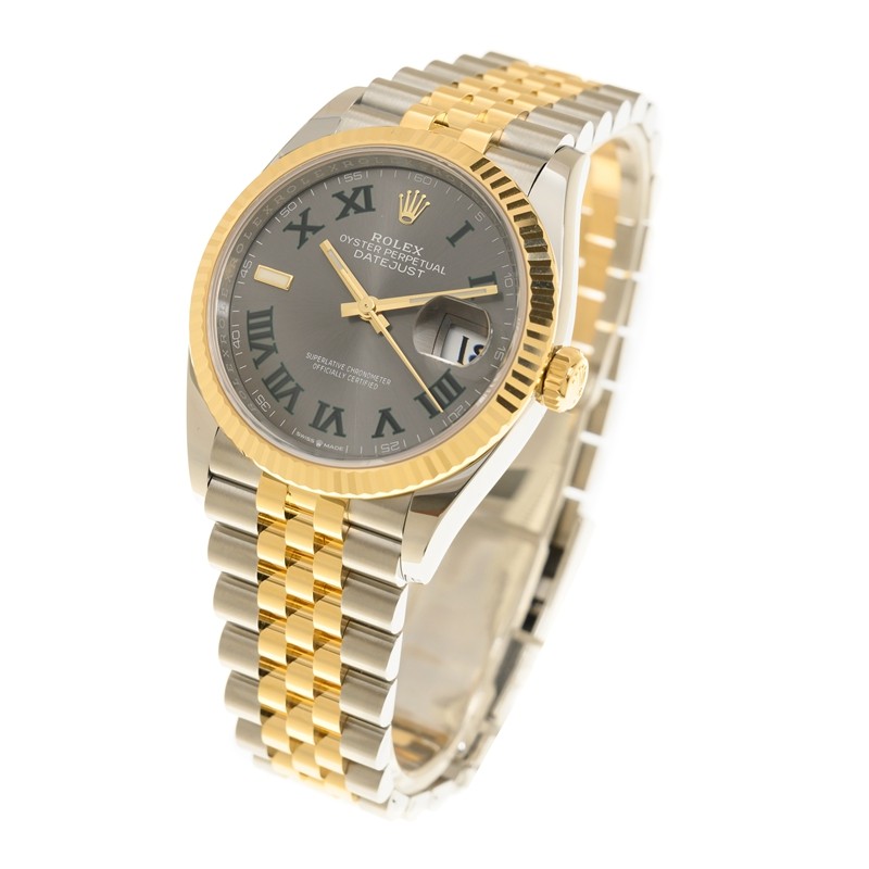 ROLEX 勞力士 恒動日誌型 DATEJUST 126233-0035 溫布頓風格 綠蘿 綠羅馬數字 石板灰色-3
